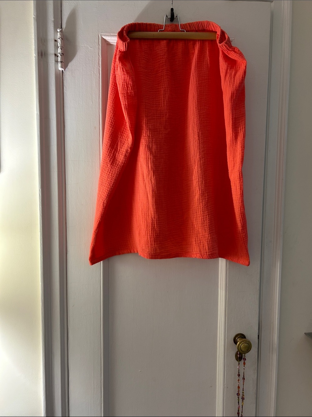 Bryn Walker orange cotton gauze A line skirt
